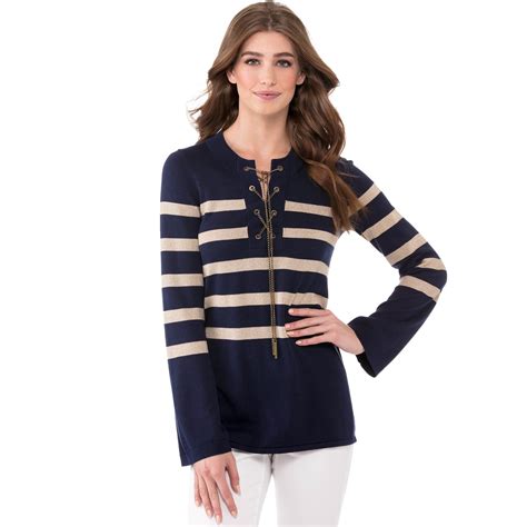 michael michael kors laced chain tunic sweater